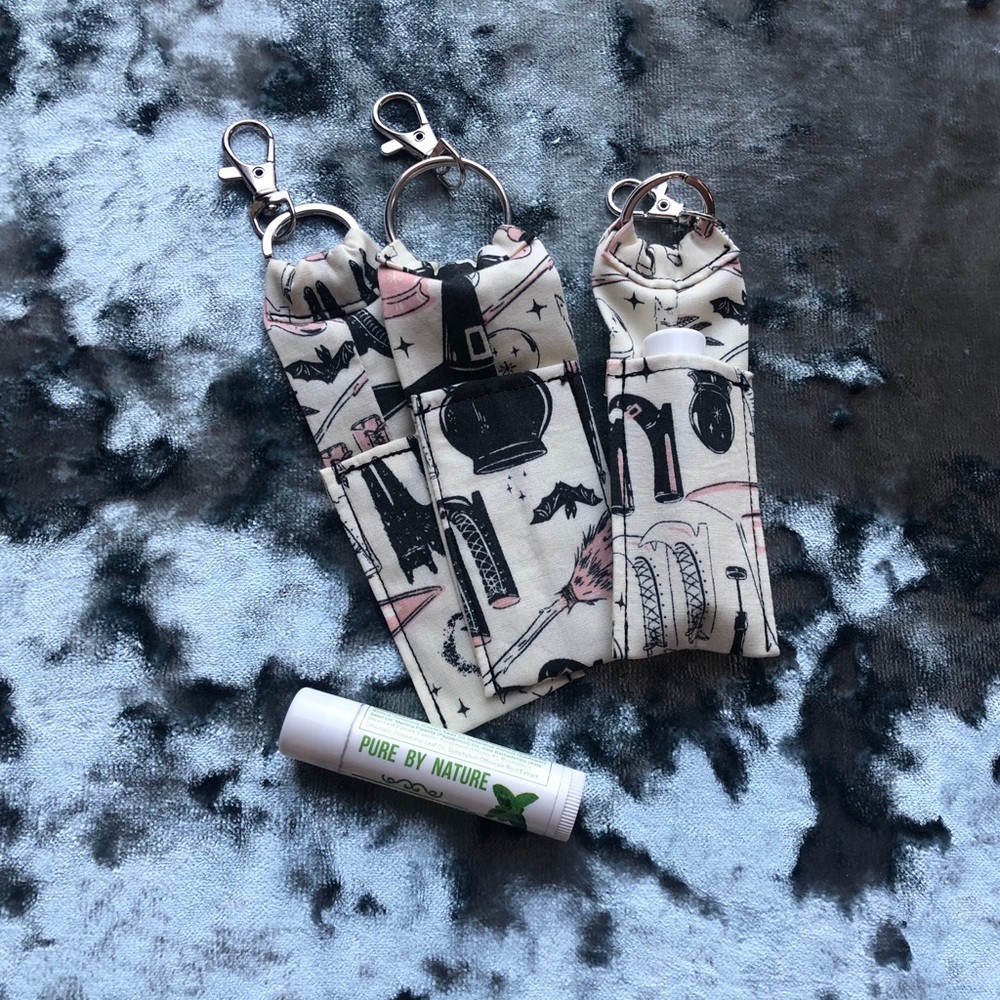 Halloween themed chapstick holder w/ keychain